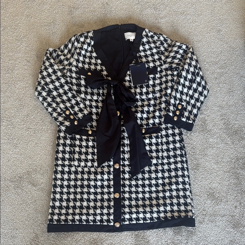 Pomander Place Black&White Houndstooth Dress